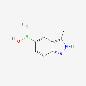 molecular formula C8H9BN2O2 B593847 3-甲基-1H-吲唑-5-硼酸 CAS No. 1245816-25-4