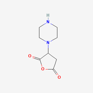 molecular formula C8H12N2O3 B593849 3-(Piperazin-1-yl)oxolane-2,5-dione CAS No. 131776-47-1