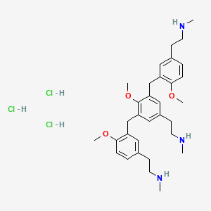 2-[4-methoxy-3-[[2-methoxy-3-[[2-methoxy-5-[2-(methylamino)ethyl]phenyl]methyl]-5-[2-(methylamino)ethyl]phenyl]methyl]phenyl]-N-methylethanamine;trihydrochloride