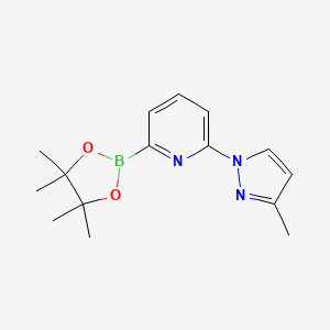 molecular formula C15H20BN3O2 B593871 2-(3-Methyl-1H-pyrazol-1-yl)-6-(4,4,5,5-tetramethyl-1,3,2-dioxaborolan-2-yl)pyridine CAS No. 1310404-12-6