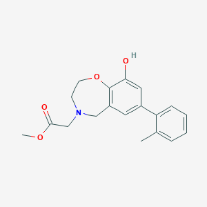 molecular formula C19H21NO4 B5938769 methyl [9-hydroxy-7-(2-methylphenyl)-2,3-dihydro-1,4-benzoxazepin-4(5H)-yl]acetate 