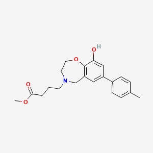 molecular formula C21H25NO4 B5938796 methyl 4-[9-hydroxy-7-(4-methylphenyl)-2,3-dihydro-1,4-benzoxazepin-4(5H)-yl]butanoate 