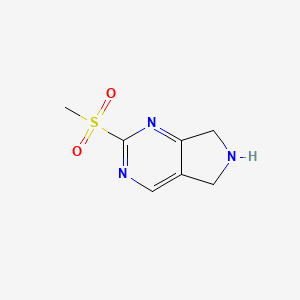 molecular formula C7H9N3O2S B593905 2-(Methylsulfonyl)-6,7-dihydro-5H-pyrrolo[3,4-d]pyrimidine CAS No. 1360364-70-0