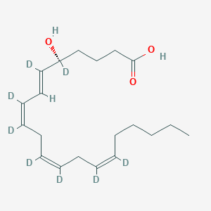 molecular formula C20H32O3 B593933 (5S,6E,8Z,11Z,14Z)-5,6,8,9,11,12,14,15-octadeuterio-5-hydroxyicosa-6,8,11,14-tetraenoic acid CAS No. 330796-62-8