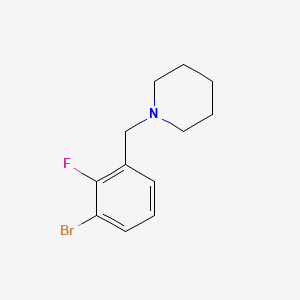 molecular formula C12H15BrFN B593943 1-Bromo-2-fluoro-3-(piperidinomethyl)benzene CAS No. 1355246-98-8