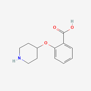molecular formula C12H15NO3 B593947 2-(Piperidin-4-yloxy)benzoic acid CAS No. 1243250-02-3