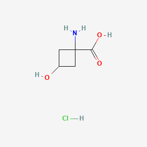 molecular formula C5H10ClNO3 B593953 1-Amino-3-hydroxycyclobutanecarboxylic acid hydrochloride CAS No. 1246746-62-2