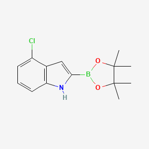 molecular formula C14H17BClNO2 B593984 4-Chloro-2-(4,4,5,5-tetramethyl-1,3,2-dioxaborolan-2-YL)-1H-indole CAS No. 1256358-95-8