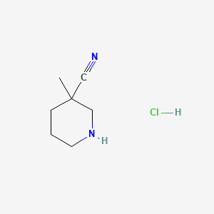 molecular formula C7H13ClN2 B593995 3-Methylpiperidine-3-carbonitrile hydrochloride CAS No. 1205749-97-8