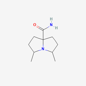 molecular formula C10H18N2O B594018 3,5-Dimethyl-1,2,3,5,6,7-hexahydropyrrolizine-8-carboxamide CAS No. 135938-12-4