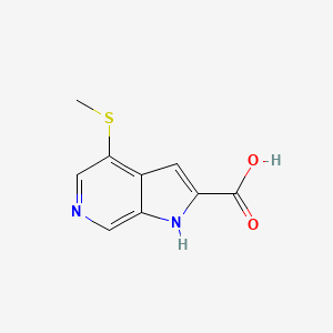 molecular formula C9H8N2O2S B594019 4-(甲硫基)-1H-吡咯并[2,3-c]吡啶-2-羧酸 CAS No. 1256813-30-5