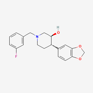 (3S*,4S*)-4-(1,3-benzodioxol-5-yl)-1-(3-fluorobenzyl)piperidin-3-ol