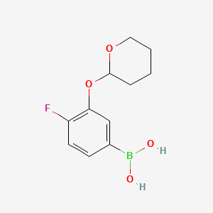B594021 (4-Fluoro-3-((tetrahydro-2H-pyran-2-yl)oxy)phenyl)boronic acid CAS No. 1217501-17-1