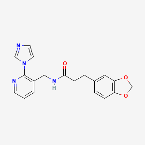 3-(1,3-benzodioxol-5-yl)-N-{[2-(1H-imidazol-1-yl)pyridin-3-yl]methyl}propanamide