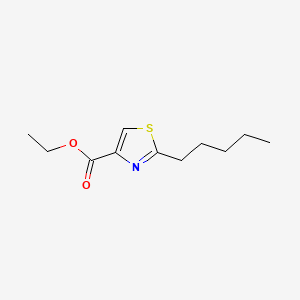 molecular formula C11H17NO2S B594023 Ethyl 2-pentyl-1,3-thiazole-4-carboxylate CAS No. 133047-37-7