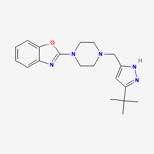 2-{4-[(5-tert-butyl-1H-pyrazol-3-yl)methyl]piperazin-1-yl}-1,3-benzoxazole