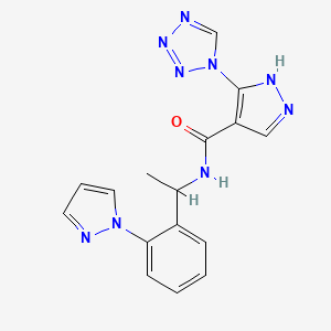 N-[1-(2-pyrazol-1-ylphenyl)ethyl]-5-(tetrazol-1-yl)-1H-pyrazole-4-carboxamide