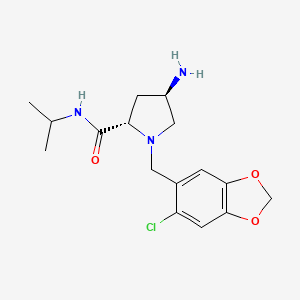 (2S,4R)-4-amino-1-[(6-chloro-1,3-benzodioxol-5-yl)methyl]-N-isopropylpyrrolidine-2-carboxamide