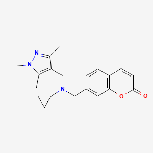 7-({cyclopropyl[(1,3,5-trimethyl-1H-pyrazol-4-yl)methyl]amino}methyl)-4-methyl-2H-chromen-2-one