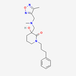 3-hydroxy-3-({methyl[(4-methyl-1,2,5-oxadiazol-3-yl)methyl]amino}methyl)-1-(3-phenylpropyl)piperidin-2-one