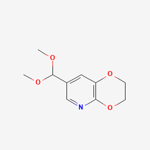 molecular formula C10H13NO4 B594031 7-(Dimethoxymethyl)-2,3-dihydro-[1,4]dioxino[2,3-b]pyridine CAS No. 1261365-94-9