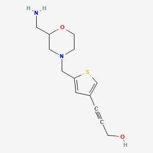 3-(5-{[2-(aminomethyl)morpholin-4-yl]methyl}-3-thienyl)prop-2-yn-1-ol