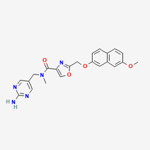 N-[(2-aminopyrimidin-5-yl)methyl]-2-{[(7-methoxy-2-naphthyl)oxy]methyl}-N-methyl-1,3-oxazole-4-carboxamide