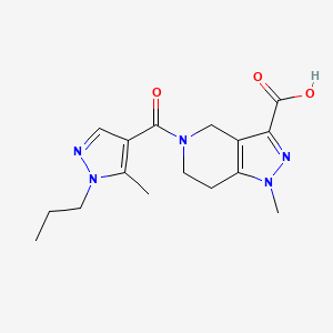 1-methyl-5-[(5-methyl-1-propyl-1H-pyrazol-4-yl)carbonyl]-4,5,6,7-tetrahydro-1H-pyrazolo[4,3-c]pyridine-3-carboxylic acid