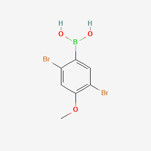 molecular formula C7H7BBr2O3 B594039 (2,5-二溴-4-甲氧基苯基)硼酸 CAS No. 1217501-37-5