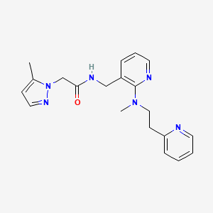 molecular formula C20H24N6O B5940394 2-(5-methyl-1H-pyrazol-1-yl)-N-({2-[methyl(2-pyridin-2-ylethyl)amino]pyridin-3-yl}methyl)acetamide 