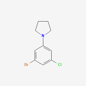 molecular formula C10H11BrClN B594042 1-(3-溴-5-氯苯基)吡咯烷 CAS No. 1261895-87-7