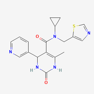 N-cyclopropyl-6-methyl-2-oxo-4-pyridin-3-yl-N-(1,3-thiazol-5-ylmethyl)-1,2,3,4-tetrahydropyrimidine-5-carboxamide