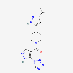 [4-(3-propan-2-yl-1H-pyrazol-5-yl)piperidin-1-yl]-[5-(tetrazol-1-yl)-1H-pyrazol-4-yl]methanone