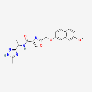 2-{[(7-methoxy-2-naphthyl)oxy]methyl}-N-[1-(5-methyl-1H-1,2,4-triazol-3-yl)ethyl]-1,3-oxazole-4-carboxamide