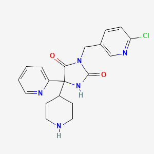 3-[(6-chloro-3-pyridinyl)methyl]-5-(4-piperidinyl)-5-(2-pyridinyl)-2,4-imidazolidinedione hydrochloride