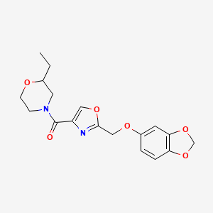 4-({2-[(1,3-benzodioxol-5-yloxy)methyl]-1,3-oxazol-4-yl}carbonyl)-2-ethylmorpholine