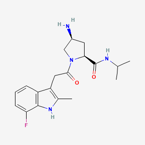 (2S,4S)-4-amino-1-[(7-fluoro-2-methyl-1H-indol-3-yl)acetyl]-N-isopropylpyrrolidine-2-carboxamide