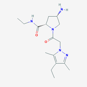 (4S)-4-amino-N-ethyl-1-[(4-ethyl-3,5-dimethyl-1H-pyrazol-1-yl)acetyl]-L-prolinamide