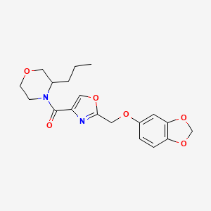 4-({2-[(1,3-benzodioxol-5-yloxy)methyl]-1,3-oxazol-4-yl}carbonyl)-3-propylmorpholine