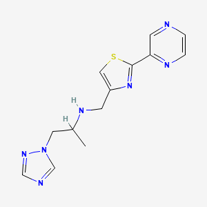 N-[(2-pyrazin-2-yl-1,3-thiazol-4-yl)methyl]-1-(1H-1,2,4-triazol-1-yl)propan-2-amine