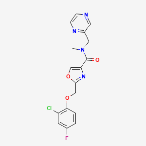 2-[(2-chloro-4-fluorophenoxy)methyl]-N-methyl-N-(pyrazin-2-ylmethyl)-1,3-oxazole-4-carboxamide