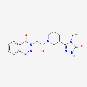 3-{2-[3-(4-ethyl-5-oxo-4,5-dihydro-1H-1,2,4-triazol-3-yl)piperidin-1-yl]-2-oxoethyl}-1,2,3-benzotriazin-4(3H)-one