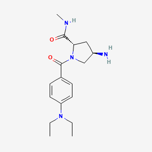 molecular formula C17H26N4O2 B5940692 (4R)-4-amino-1-[4-(diethylamino)benzoyl]-N-methyl-L-prolinamide 