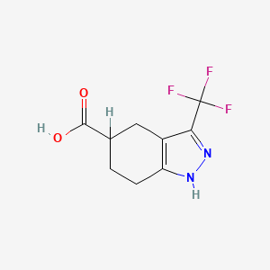 molecular formula C9H9F3N2O2 B594074 3-(三氟甲基)-4,5,6,7-四氢-1H-吲唑-5-羧酸 CAS No. 1338247-36-1