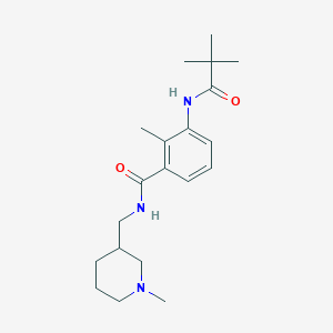 3-[(2,2-dimethylpropanoyl)amino]-2-methyl-N-[(1-methylpiperidin-3-yl)methyl]benzamide