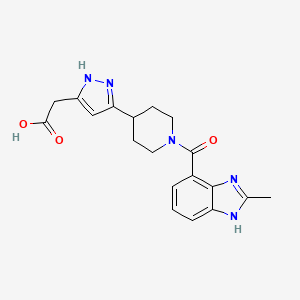 (5-{1-[(2-methyl-1H-benzimidazol-4-yl)carbonyl]piperidin-4-yl}-1H-pyrazol-3-yl)acetic acid