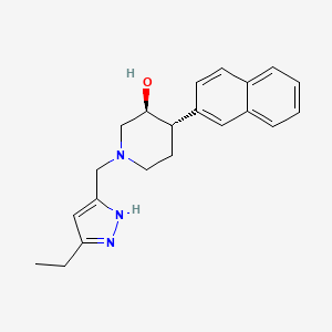 (3S,4S)-1-[(3-ethyl-1H-pyrazol-5-yl)methyl]-4-naphthalen-2-ylpiperidin-3-ol