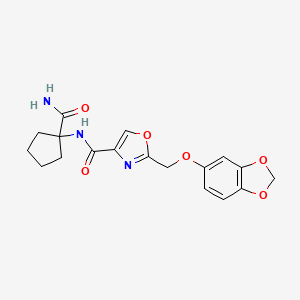 N-[1-(aminocarbonyl)cyclopentyl]-2-[(1,3-benzodioxol-5-yloxy)methyl]-1,3-oxazole-4-carboxamide