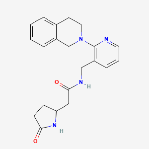 N-{[2-(3,4-dihydroisoquinolin-2(1H)-yl)pyridin-3-yl]methyl}-2-(5-oxopyrrolidin-2-yl)acetamide