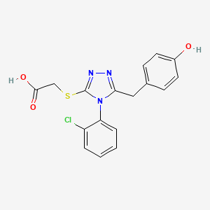 {[4-(2-chlorophenyl)-5-(4-hydroxybenzyl)-4H-1,2,4-triazol-3-yl]thio}acetic acid